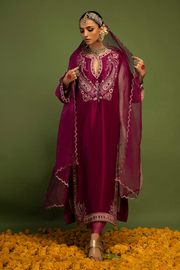 Saanjh - Pure Organza Scallop Detailing Dupatta